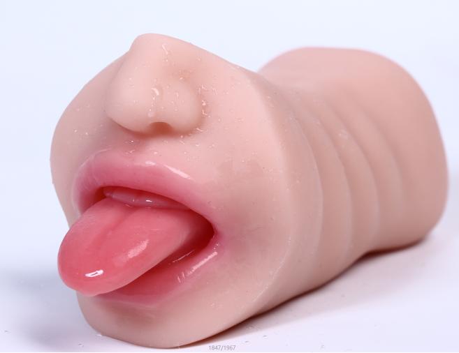 Realistische masturbator mond met tong