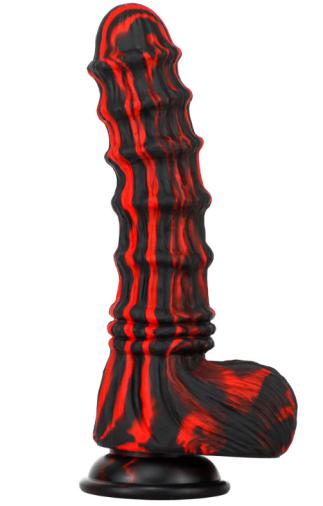 Fantasy dildo zwart/rood maat M