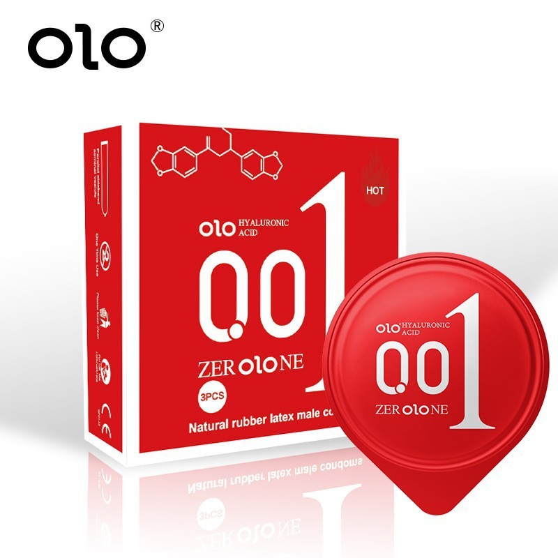 OLO 001 hyaluron condooms rood (3 stuks)