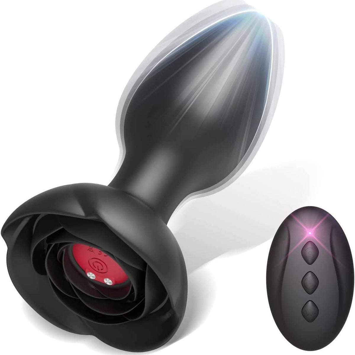 Vibrerende buttplug roos met afstandsbediening