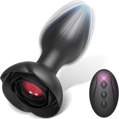 Vibrerende buttplug roos met afstandsbediening